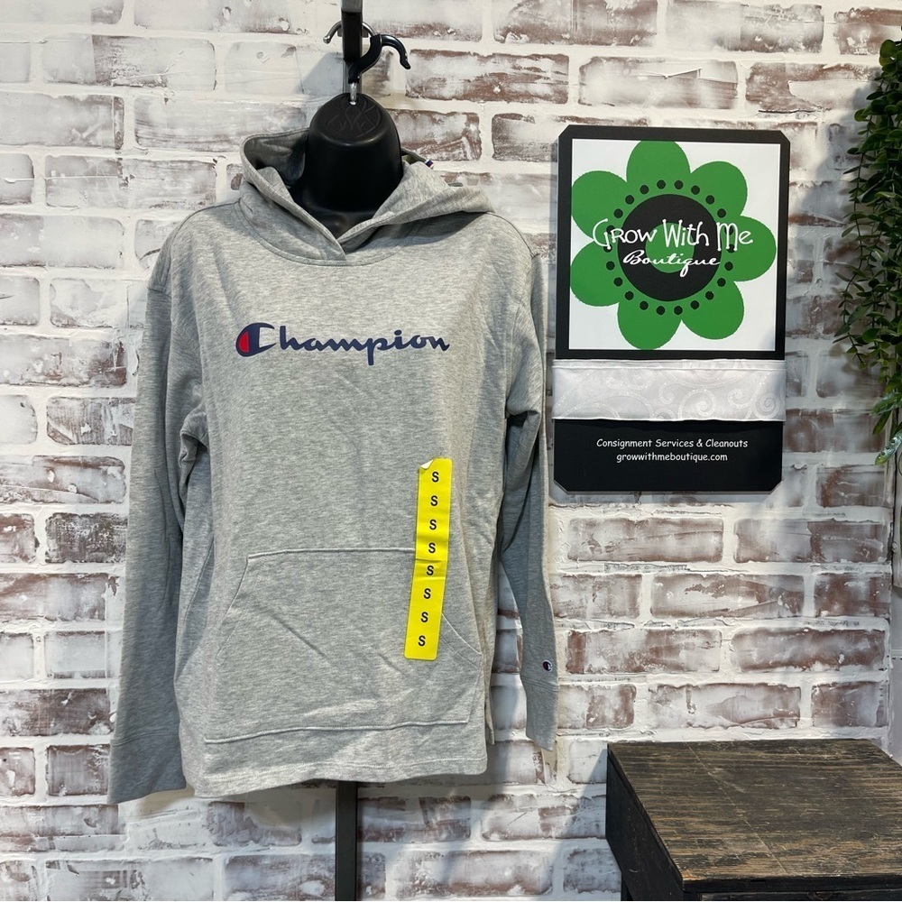 Champion Light Gray Pullover tshirt Hoodie
